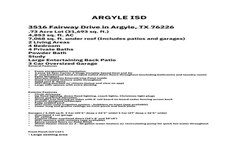 3516 Fairway Drive, Denton, TX 76226, 4 Habitaciones Habitaciones , ,5 BañosBaños,Residential,En Venta,3516 Fairway Drive,0,20847162