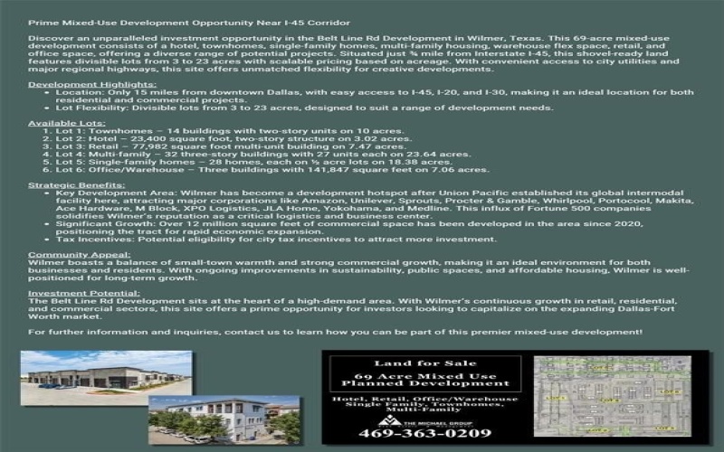 1501-lot 5 E Belt Line Road, Wilmer, TX 75172, ,Commercial Sale,For Sale,1501-lot 5 E Belt Line Road,20861573