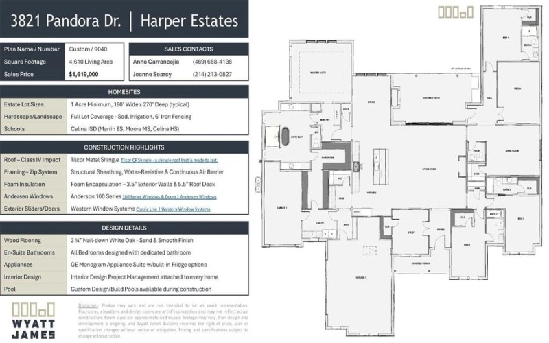 3821 Pandora Drive, Celina, TX 75009, 4 Habitaciones Habitaciones , ,5 BañosBaños,Residential,En Venta,3821 Pandora Drive,20870105
