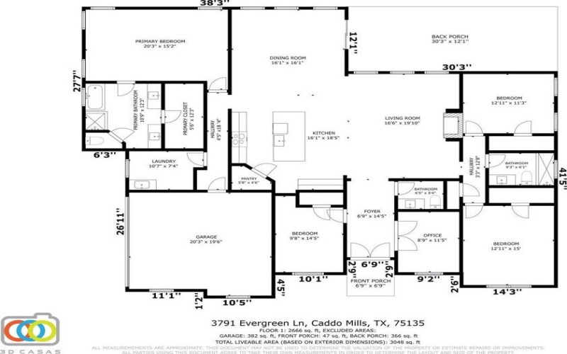 3791 Evergreen Lane, Caddo Mills, TX 75135, 4 Bedrooms Bedrooms, ,2 BathroomsBathrooms,Residential,For Sale,3791 Evergreen Lane,0,20927767