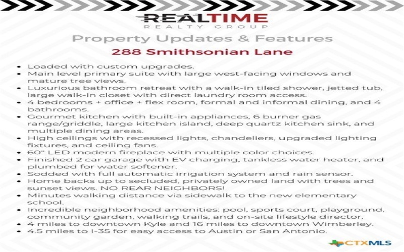 288 Smithsonian Lane, Kyle, TX 78640, 4 Bedrooms Bedrooms, ,3 BathroomsBathrooms,Residential,For Sale,288 Smithsonian Lane,577501