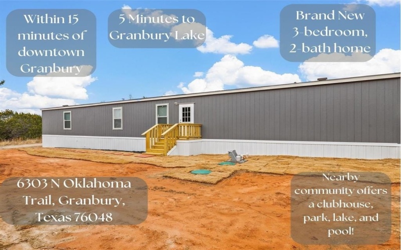 6303 N Oklahoma Trail, Granbury, TX 76048, 3 Bedrooms Bedrooms, ,2 BathroomsBathrooms,Residential,For Sale,6303 N Oklahoma Trail,20867545