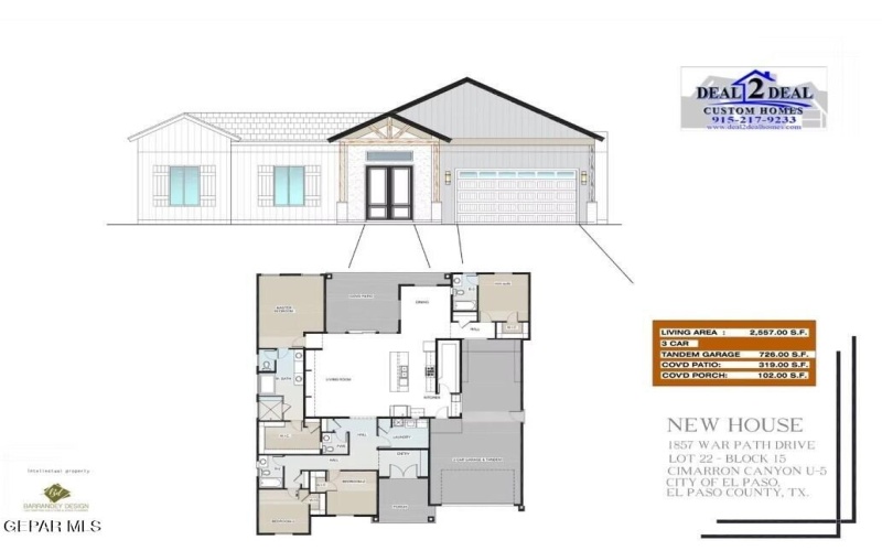 1857 War Path Drive, El Paso, TX 79911, 4 Habitaciones Habitaciones , ,3 BañosBaños,Residential,En Venta,1857 War Path Drive,924179