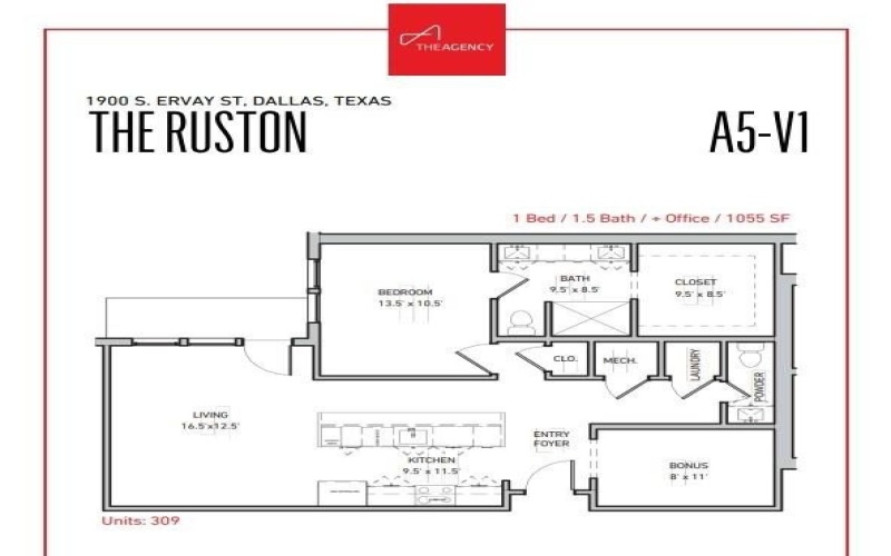 1900 S Ervay Street #309, Dallas, TX 75215, 1 Bedroom Bedrooms, ,1 BathroomBathrooms,Residential,For Sale,1900 S Ervay Street,20999133