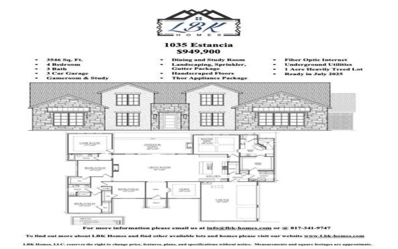1035 Estancia Boulevard, Weatherford, TX 76088, 4 Habitaciones Habitaciones , ,3 BañosBaños,Residential,En Venta,1035 Estancia Boulevard,20999710