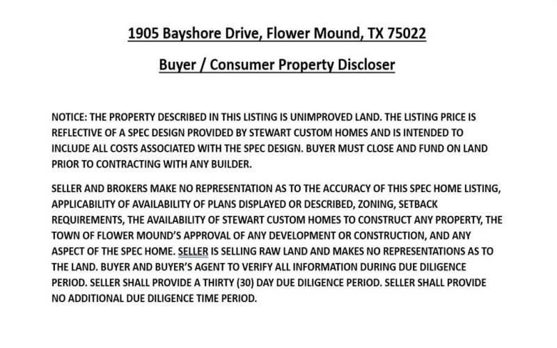 Tbd Bayshore Drive, Flower Mound, TX 75022, 5 Habitaciones Habitaciones , ,7 BañosBaños,Residential,En Venta,Tbd Bayshore Drive,0,20789706