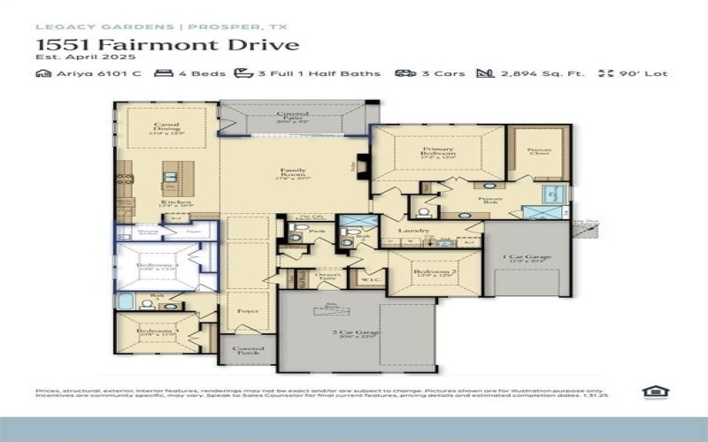 1551 Fairmont Drive, Prosper, TX 75078, 4 Bedrooms Bedrooms, ,3 BathroomsBathrooms,Residential,For Sale,1551 Fairmont Drive,0,21050524
