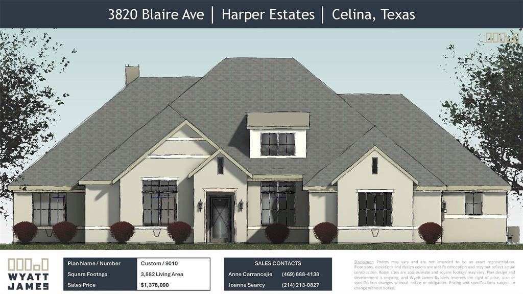 3820 Blaire Avenue, Celina, TX 75009, 4 Habitaciones Habitaciones , ,5 BañosBaños,Residential,En Venta,3820 Blaire Avenue,0,21063687
