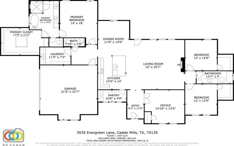 3535 Evergreen Lane, Caddo Mills, TX 75135, 4 Bedrooms Bedrooms, ,2 BathroomsBathrooms,Residential,For Sale,3535 Evergreen Lane,0,21072735