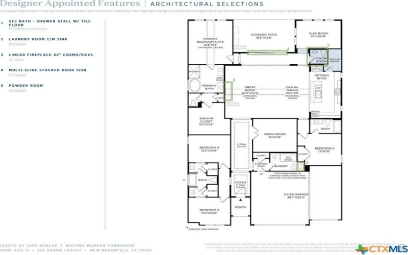 335 Grand Legacy, New Braunfels, TX 78130, 4 Habitaciones Habitaciones , ,3 BañosBaños,Residential,En Venta,335 Grand Legacy,0,594122