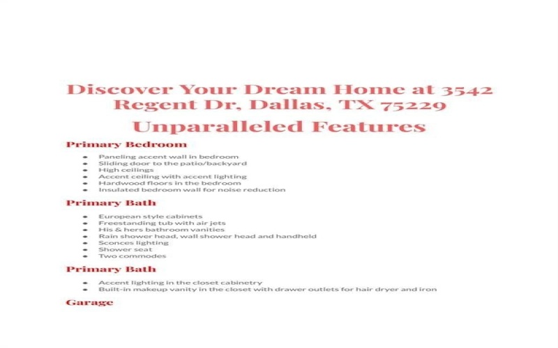 3542 Regent Drive, Dallas, TX 75229, 5 Bedrooms Bedrooms, ,7 BathroomsBathrooms,Residential,For Sale,3542 Regent Drive,0,21090799