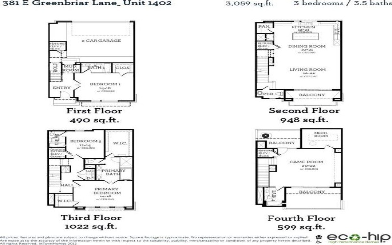381 E Greenbriar #1402, Dallas, TX 75203, 3 Habitaciones Habitaciones , ,5 BañosBaños,Residential,En Venta,381 E Greenbriar,0,21112642