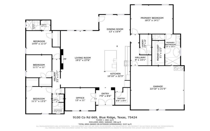 9100 County Road 669, Blue Ridge, TX 75424, 5 Bedrooms Bedrooms, ,3 BathroomsBathrooms,Residential,For Sale,9100 County Road 669,0,21123385