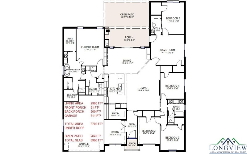 2510 WINDMILL LN, Longview, TX 75601, 5 Bedrooms Bedrooms, ,3 BathroomsBathrooms,Residential,For Sale,2510 WINDMILL LN,20250176