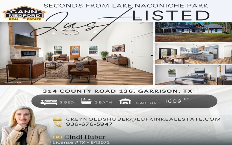 314 CR 136, Garrison, TX 75946, 3 Bedrooms Bedrooms, ,2 BathroomsBathrooms,Residential,For Sale,314 CR 136,0,5107465