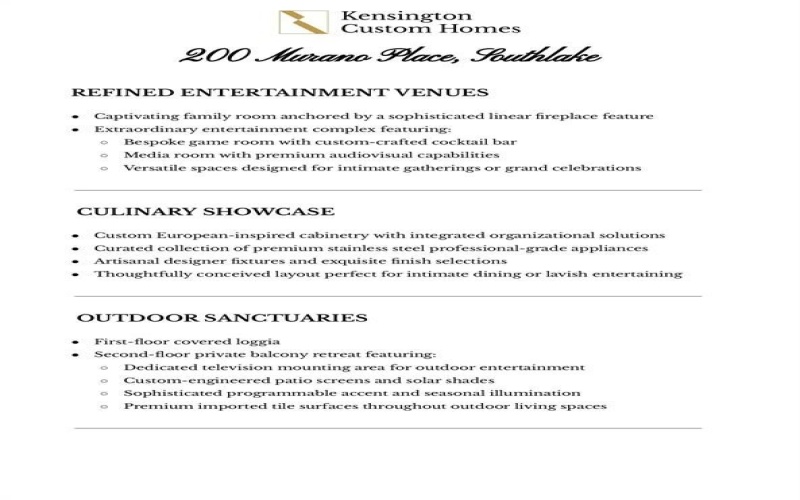 200 Murano Place, Southlake, TX 76092, 4 Bedrooms Bedrooms, ,5 BathroomsBathrooms,Residential,For Sale,200 Murano Place,0,21136267