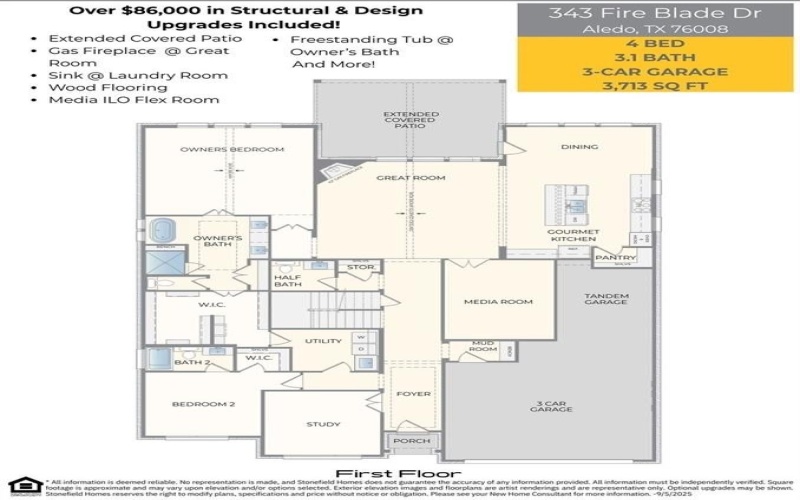 343 Fire Blade Drive, Aledo, TX 76008, 4 Bedrooms Bedrooms, ,3 BathroomsBathrooms,Residential,For Sale,343 Fire Blade Drive,0,21180403