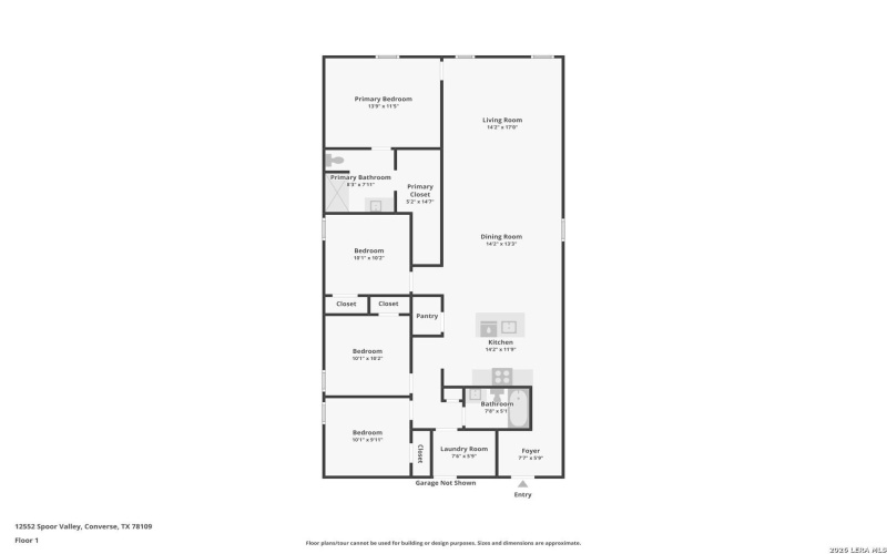 12552 Spoor Vly, Converse, TX 78109, 4 Habitaciones Habitaciones , ,2 BañosBaños,Residential,En Venta,12552 Spoor Vly,0,1945287