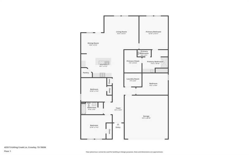 4233 Trickling Creek Lane, Fort Worth, TX 76036, 4 Bedrooms Bedrooms, ,2 BathroomsBathrooms,Residential,For Sale,4233 Trickling Creek Lane,0,21222896